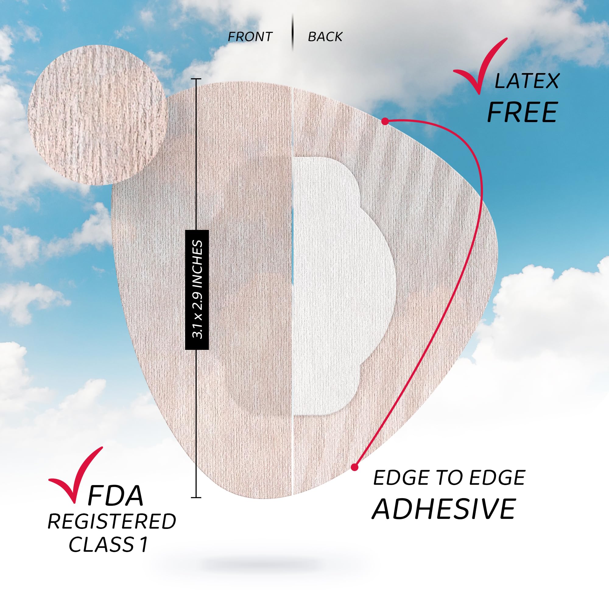 Not Just A Patch Air Freestyle Libre 2 Covers (3 Pack) - Thin, Strong and Light, Ultra-Long 14 Day Adhesion - Durable Lingo CGM