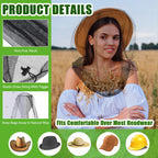 Hestya 4 Pack Mosquito Face Mesh Net Protecting Net for Outdoor Hiking Camping Climbing Mosquito Fly Insects Preventing (Stylish