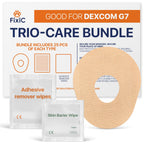 Fixic Trio-Care Bundle 75 PCS - 25 G7 Adhesive Patches, 25 Skin Barrier Wipes, 25 Adhesive Remover Wipes - an Ultimate Solution 