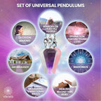 Dowsing Crystal Pendulum - Pack x3 Amethyst, Rock Crystal and Rose Quartz