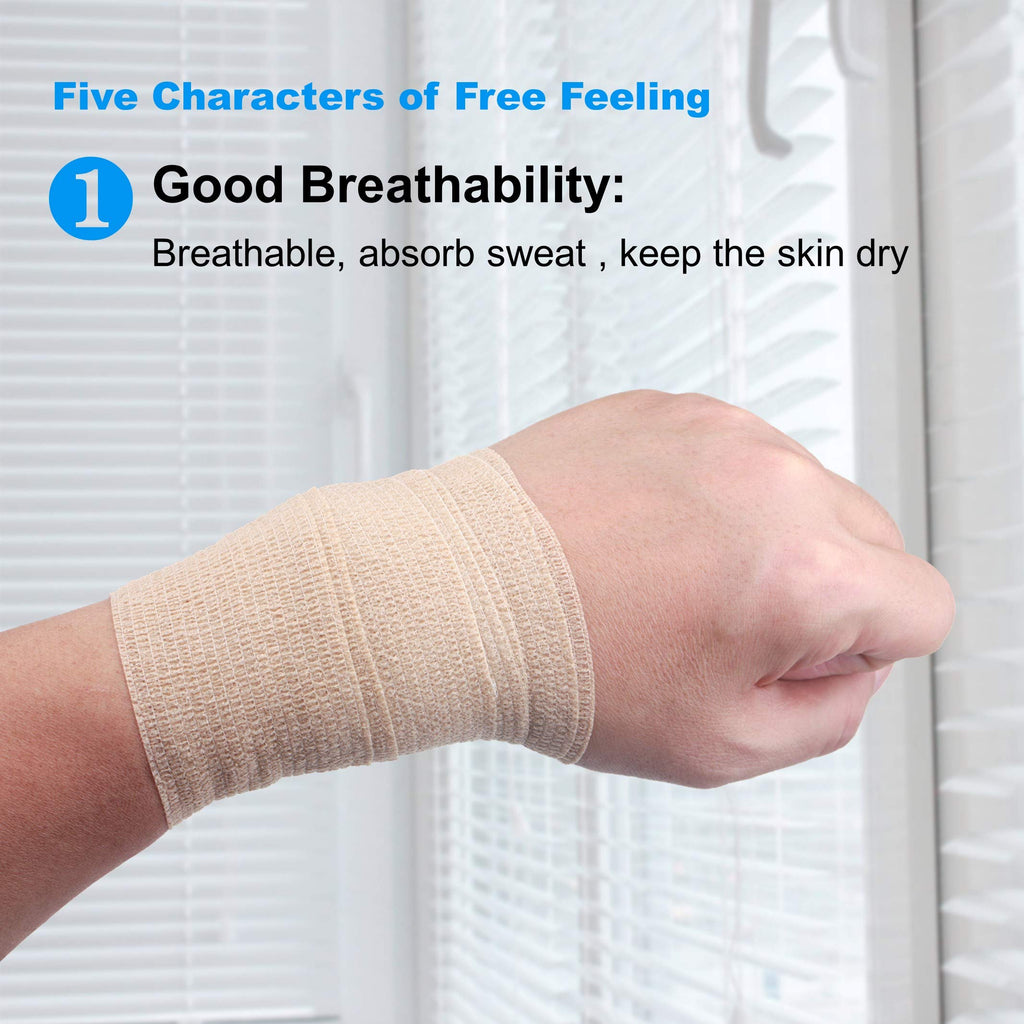 Cohesive Bandage Wrap, Self Adhesive Medical Tape,Vet Wrap, Athletic Elastic Stretch Band, self Adhesive, Flexible, Breathable &