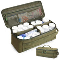 QISVVE First Aid Bag Empty Pill Box Organizer,Tactical Medical Bag Case,Portable EDC Travel Medicine Pill Bottle Organizer (Gree
