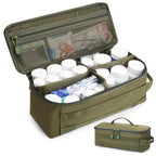 QISVVE First Aid Bag Empty Pill Box Organizer,Tactical Medical Bag Case,Portable EDC Travel Medicine Pill Bottle Organizer (Gree