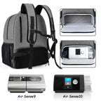 CURMIO CPAP Travel Backpack - Compatible for ResMed AirSense & Philips System One, Carry On Bag for CPAP Machine & Supplies, Gra