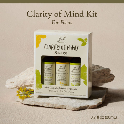 Bach Original Flower Remedies, Clarity of Mind Kit, For Focus and Mindfulness, Natural Homeopathic Flower Essence, Holistic Well