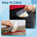 125 Packs 6 Mil Sturdy Pill Bags BPA Free Pill Pouch 3 x 2.75 Inch Write-on Label Seal Waterproof Reusable Clear Small Ziplock P