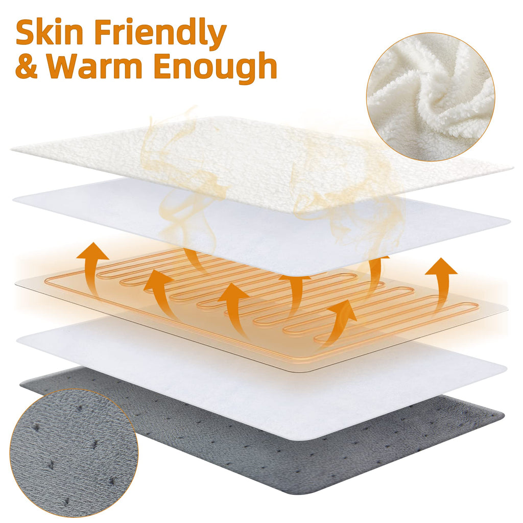 Electric Heated Foot Warmer - KLADNDER Heating Foot Warmer for Men & Women, Feet Warmer with 6 Temperature Setting 4 Timer Setti
