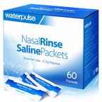Waterpulse 60 Nasal Rinse Packets,Effective Neti Pot Salt Packets,Nasal Rinse Salt Packets Individually Wrapped - Convenient Sol