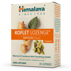Himalaya Koflet Lozenges, Original Menthol Flavor, Natural Herbal Cough Drop for Warming Relief and Soothing Throat Comfort, 130