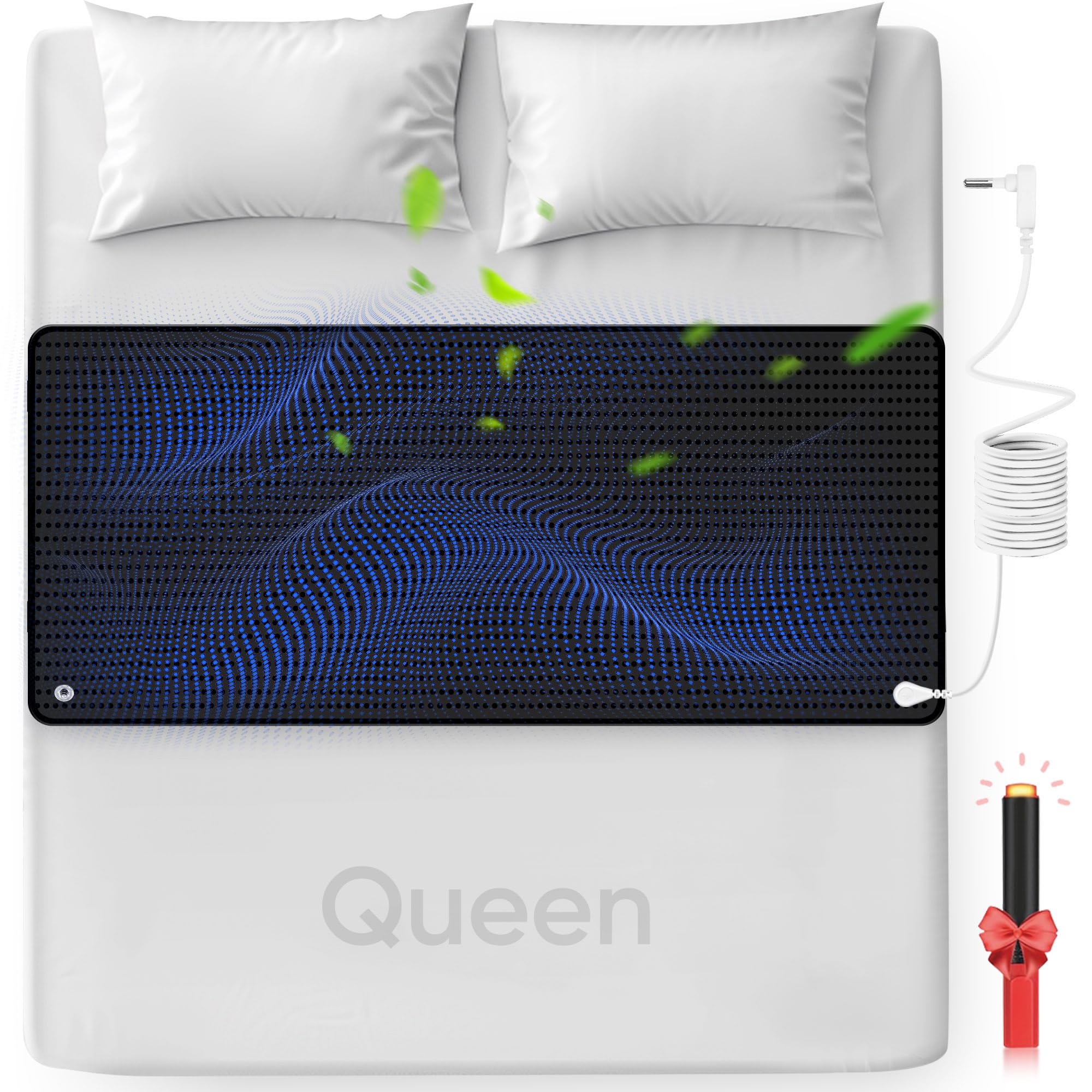 Grounding Mat for Bed, Enjoy The Grounding Effect Indoors, for Better Sleep, Pain and Stress Relief, Grounding Mat Set Comes wit