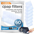 resplabs CPAP Filters Compatible with The ResMed AirSense, AirCurve 10, S9 Machine - Standard Filter, 60 Count