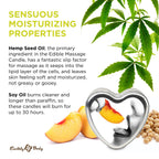 Earthly Body Edible Massage Candle, Peach - 4 oz - 3-in-1 Formula Can Be Used as a Candle, Oil & Moisturizer - Smooths & Nourish