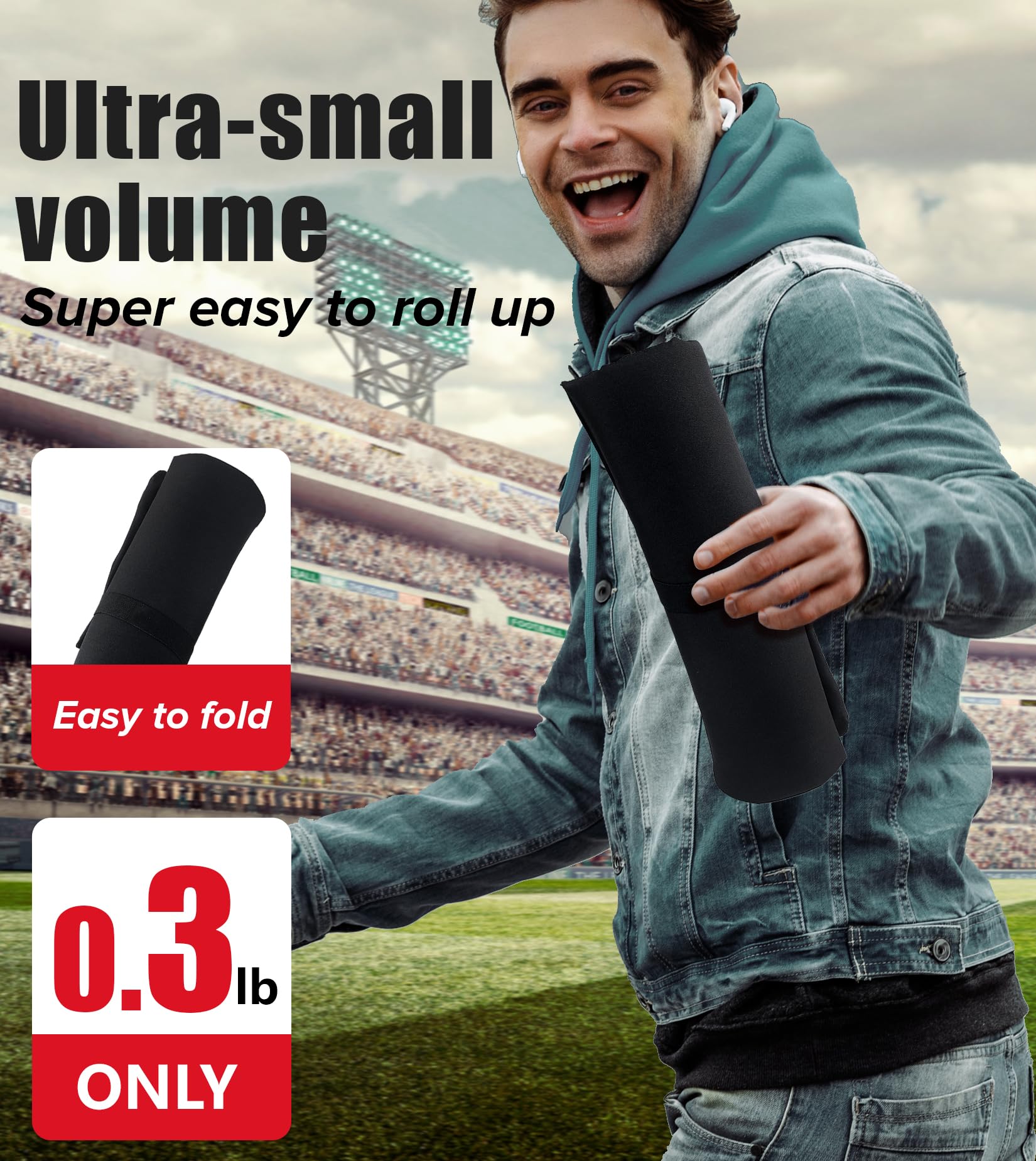 Heated Camping Chair Pad, Heated Seat Cushion, 17 Portable Heated Stadium Seats for Bleachers, Lightweight USB Stadium Seat Cush