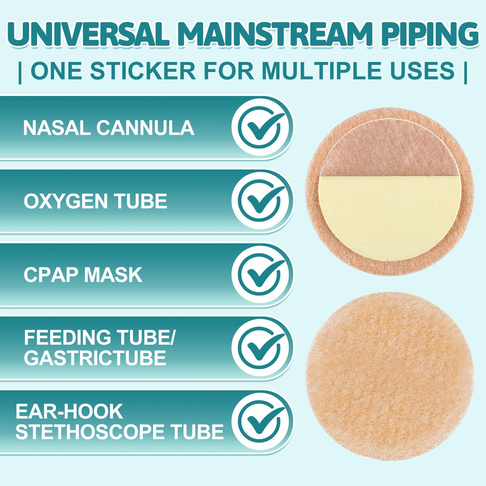 Nuanchu 30 Pair Gentle Adhesive Grip Tubing Skin Fixation Gentle Adhesive Grip Nasal Cannula System Beige Adhesives Pads for Sec