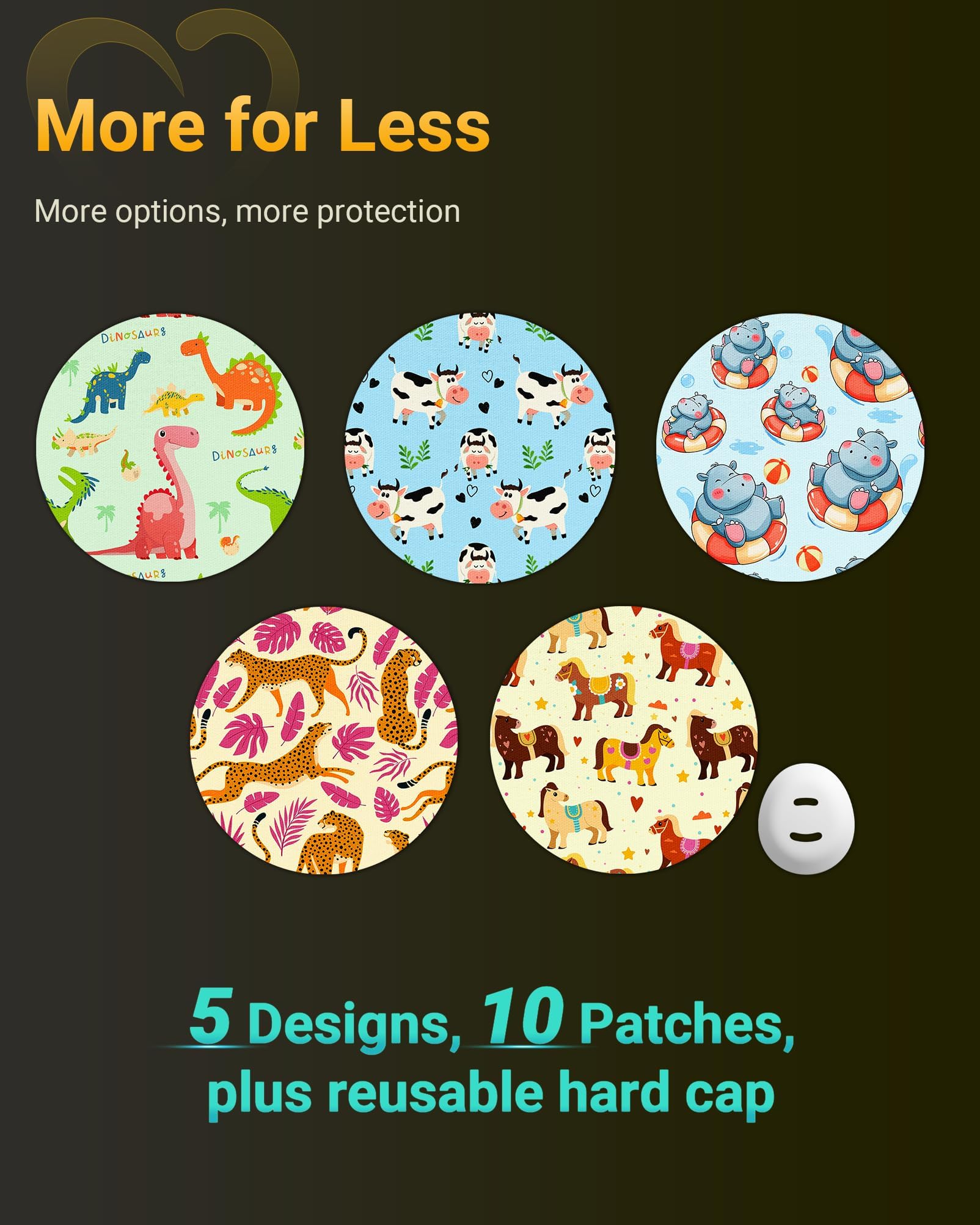 Dexcom G7 & Stelo Over Patches Waterproof, Amolyfe 10 Pack Dexcom G7 Overpatches, Bump-Proof with Hard Cap, Breathable, Medical