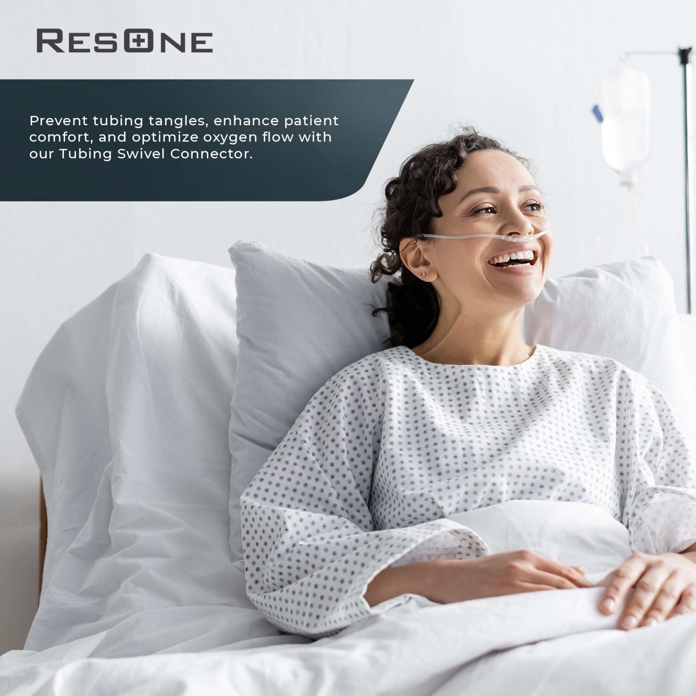 ResOne Oxygen Tubing Swivel Connectors 10-Pack - Nasal Cannula, Hose, Tube Connectors - Oxygen Line Splitter, Concentrator Suppl