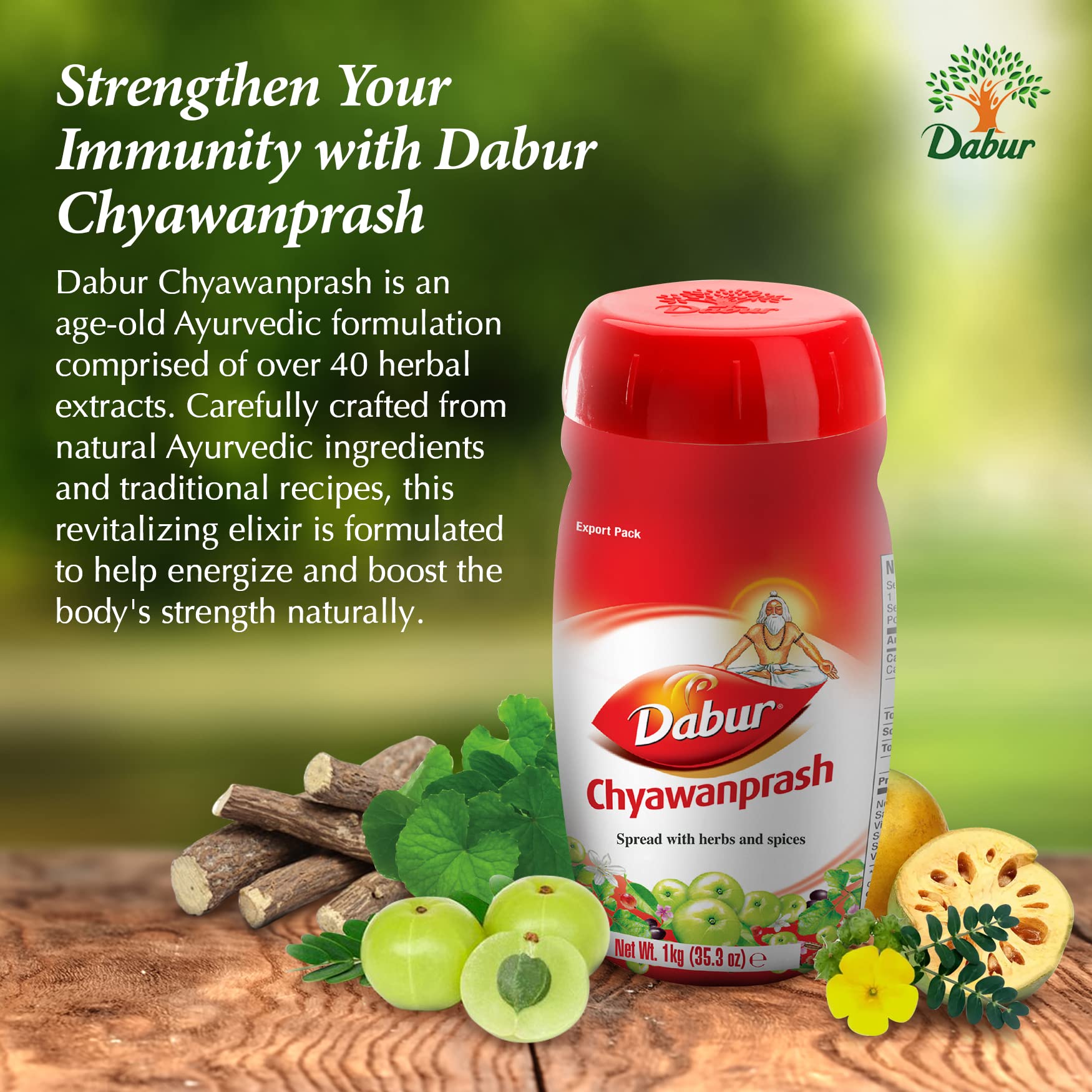 Dabur Chyawanprash Spread: Ayurveda Herb Infused Elixir for Revitalization, Support Energy & Vitality Enhancement - Fortified wi