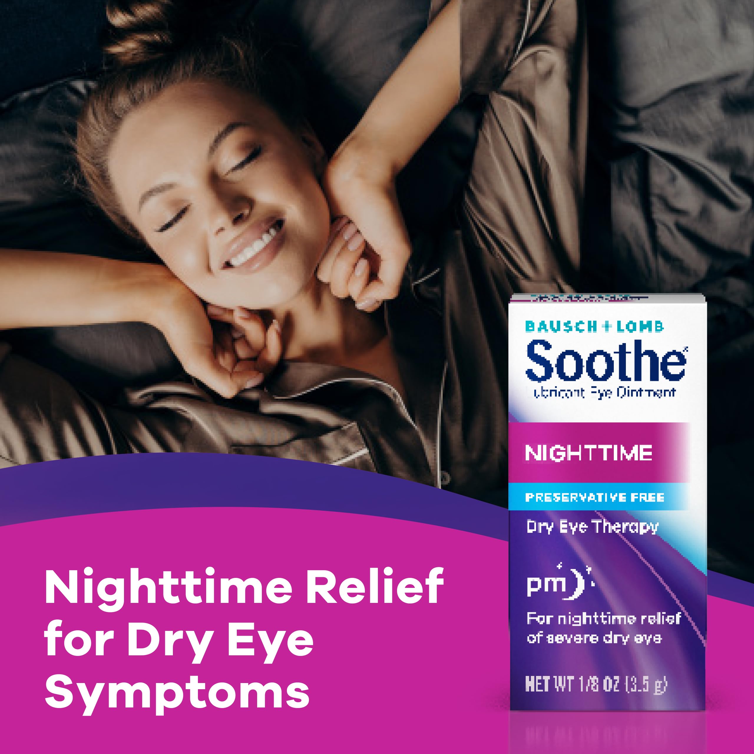 Soothe Nighttime Eye Ointment by Bausch & Lomb, Lubricant Relief for Dry Eyes, 3.5 g