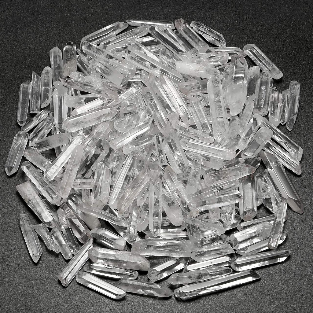 Top Plaza 0.44lb Bulk Irregular Shape Polished Clear Quartz Crystal Points 0.59-1.57'' Natural Tumbled Stones for Decor Reiki Cr