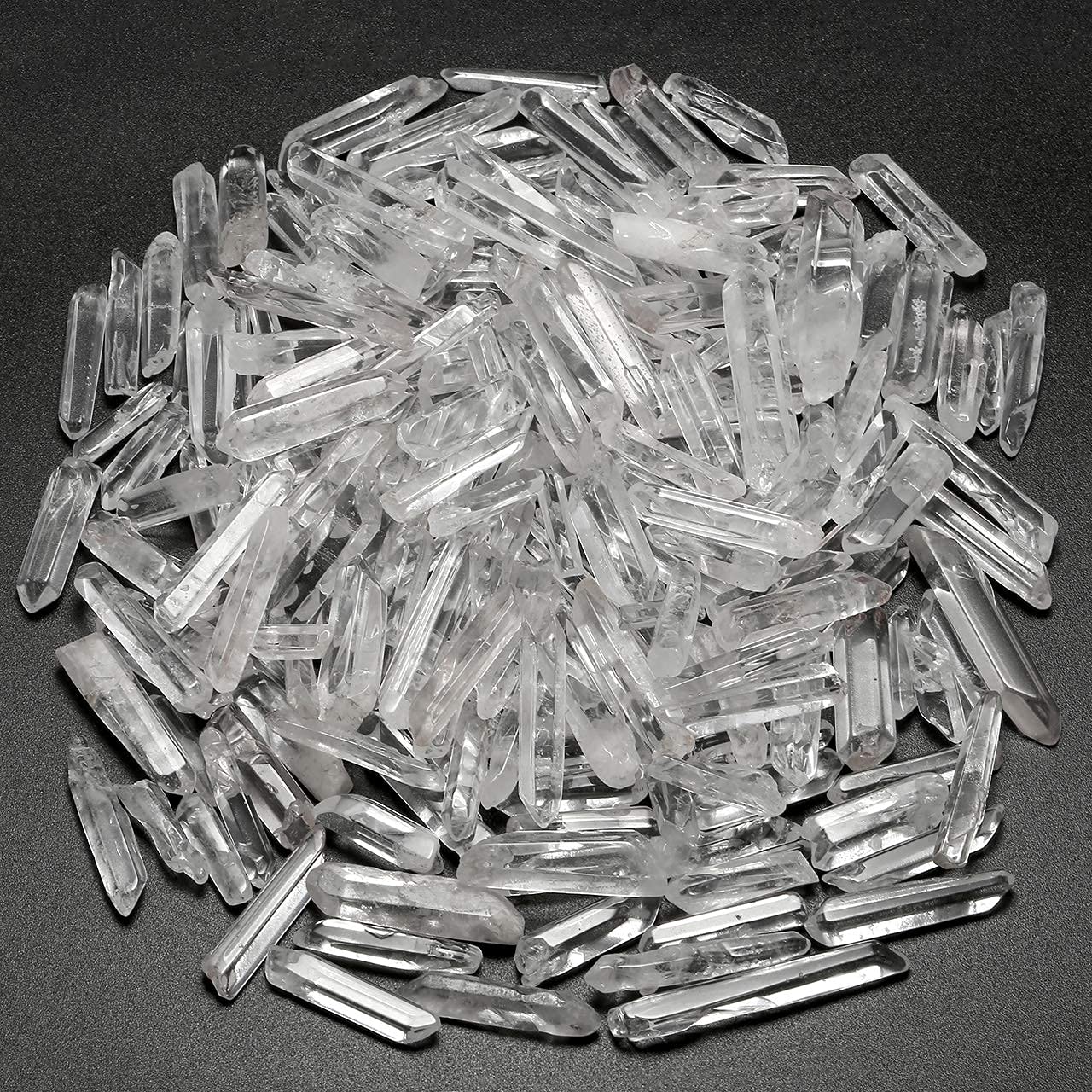 Top Plaza 0.44lb Bulk Irregular Shape Polished Clear Quartz Crystal Points 0.59-1.57'' Natural Tumbled Stones for Decor Reiki Cr