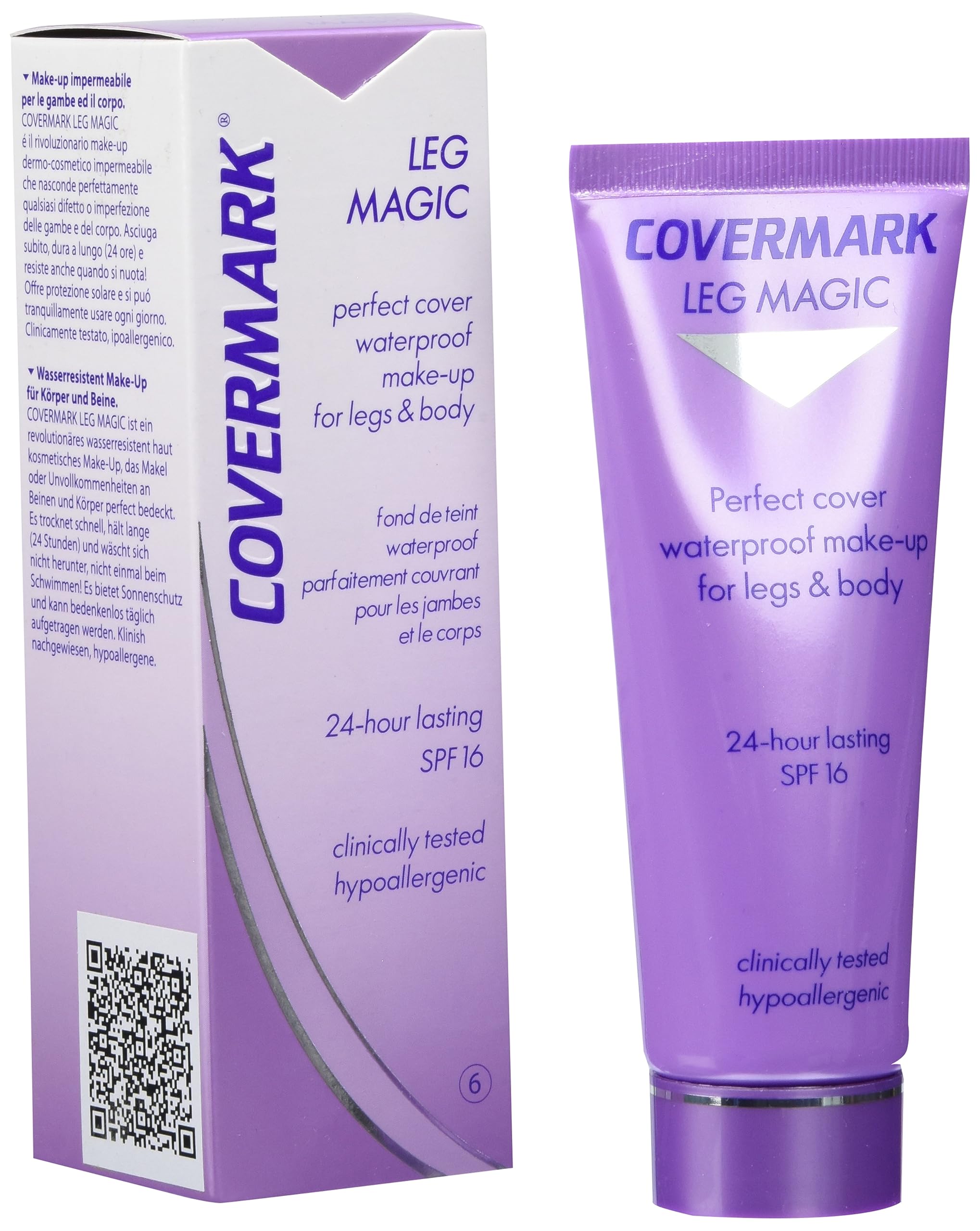 Covermark Womens Leg Magic # 6 SPF 16 Waterproof Leg and Body Fluid Make-Up, 1.69 Ounce