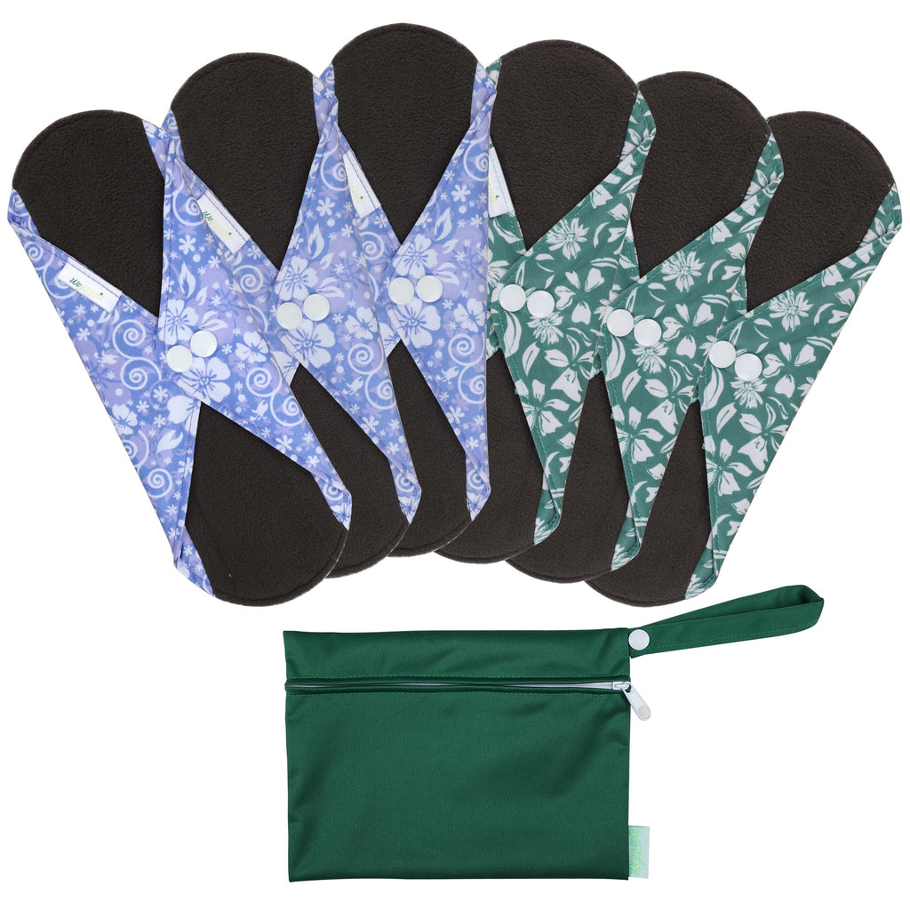 wegreeco Reusable Menstrual Pads - Reusable Sanitary Pads | Reusable Panty Liners | Soft Cloth Menstrual Pads - 6 Pack, 1 Cloth