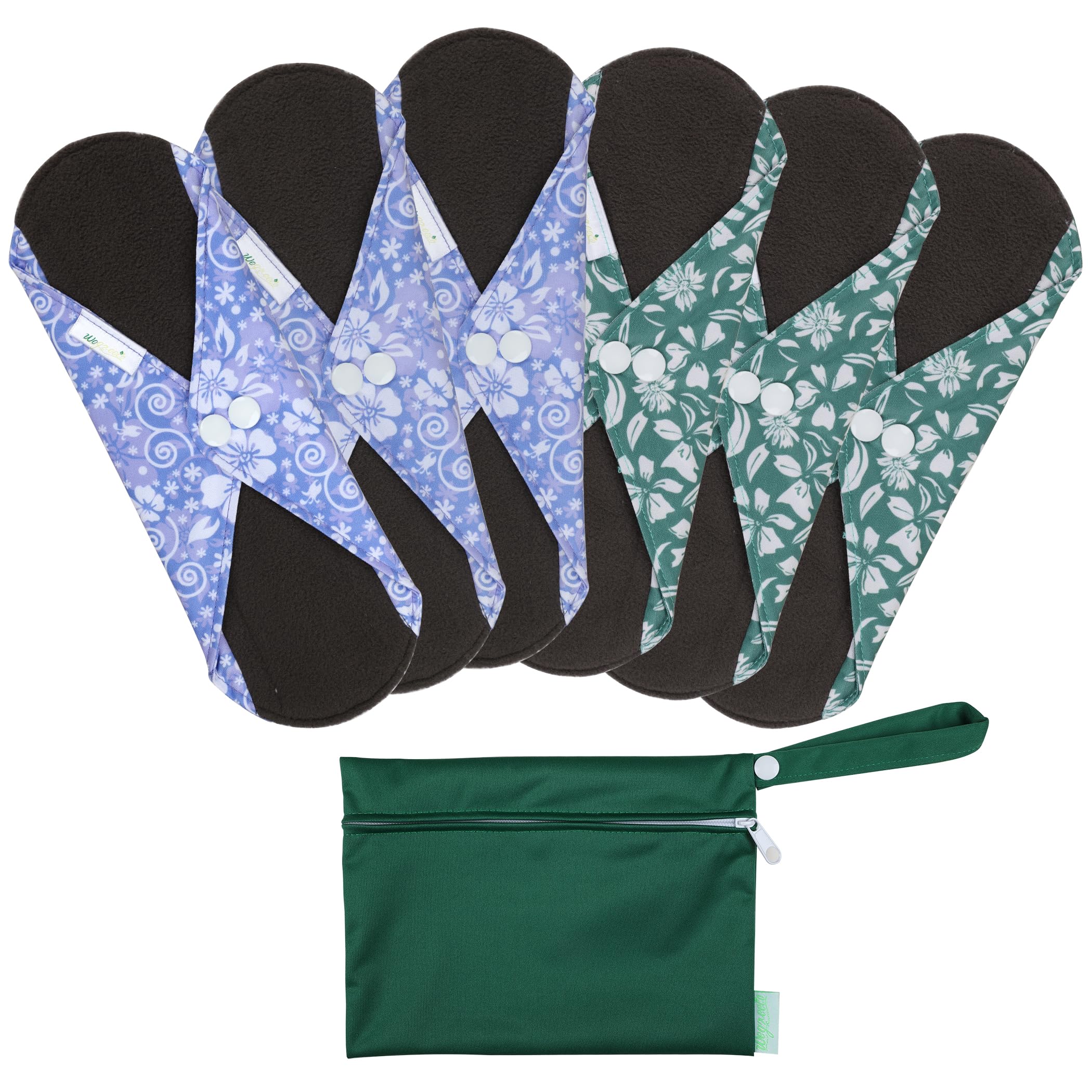 wegreeco Reusable Menstrual Pads - Reusable Sanitary Pads | Reusable Panty Liners | Soft Cloth Menstrual Pads - 6 Pack, 1 Cloth