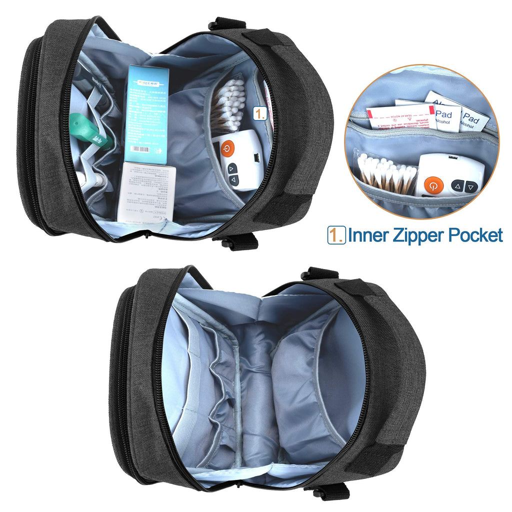 CURMIO Insulin Cooler Travel Case, Diabetic Medication Organizer Bag with Shoulder Strap for Diabetic Supplies, Black (Patented