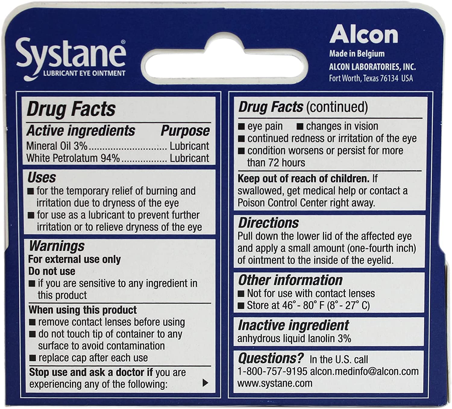 Systane Nighttime Lubricant Eye Ointment 3.50 g (2 Pack) Lubricates and Comforts Dry Eyes Preservative-Free Rich Ointment for Ni