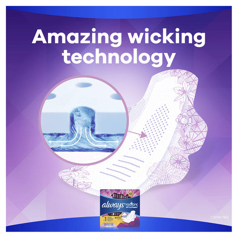 Always Radiant Pads With Wings Regular Absorbency Scented,15 ct