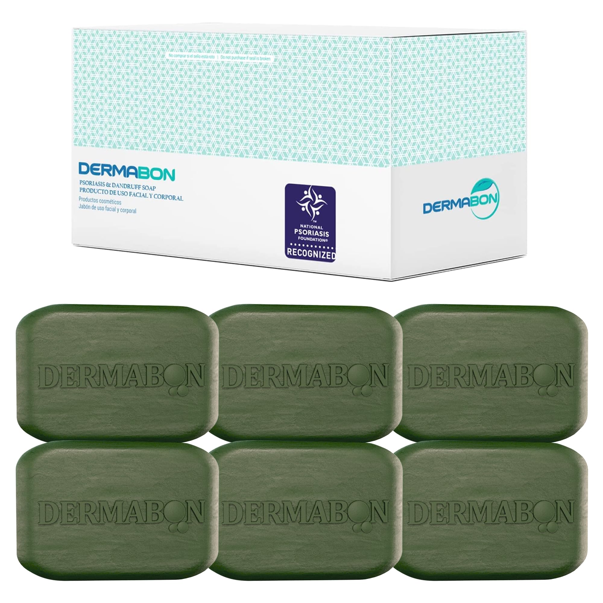 Dermabon Psoriasis Cleanser, Seborrheic Dermatitis & Eczema Soap | Dermatologist Recommended | 2% Coal Tar - Soothes Itching, Re