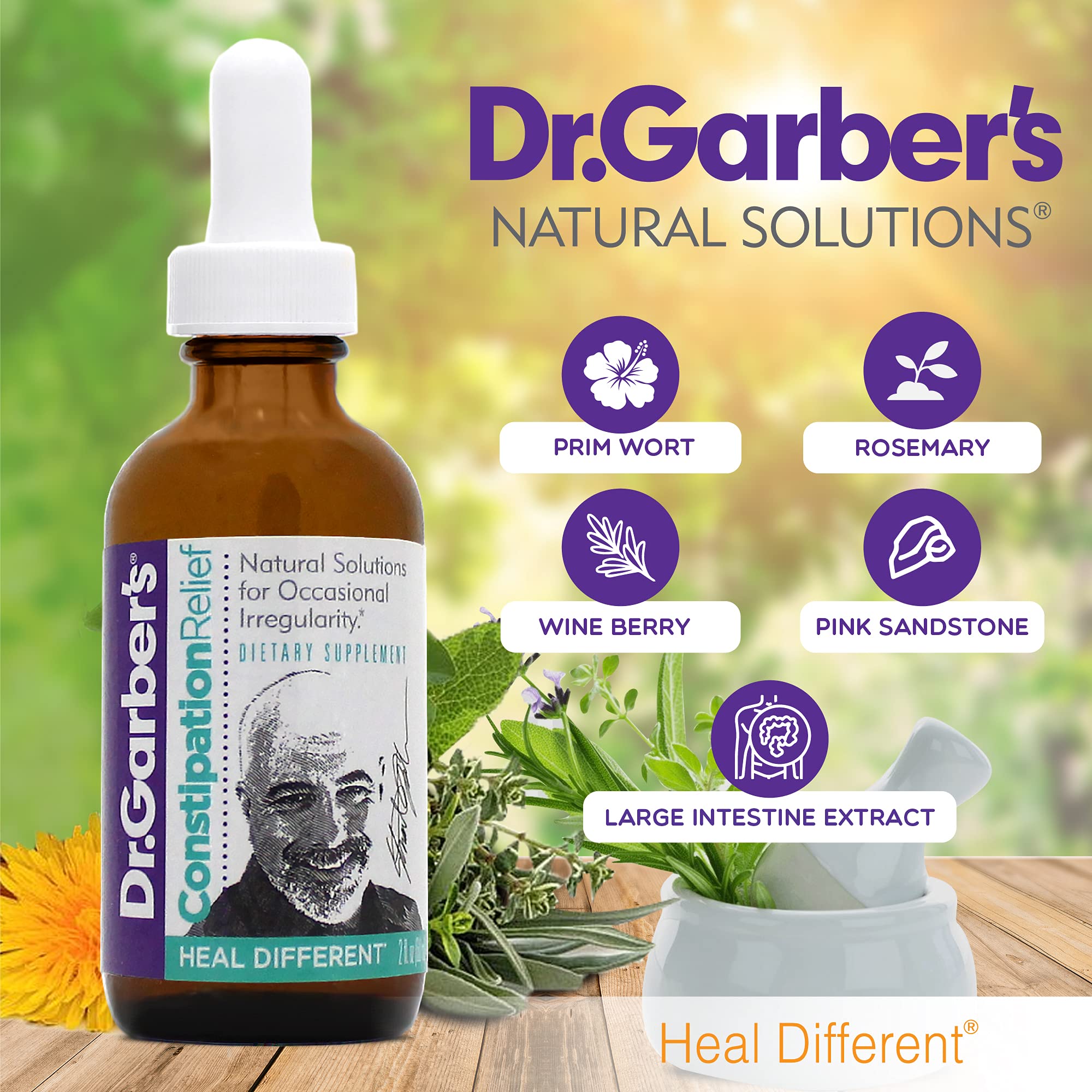 Dr. Garbers Natural Solutions Constipation Relief Oral Drops - Gemmotherapy Liquid Supplement for Gas, Constipation & Bloating