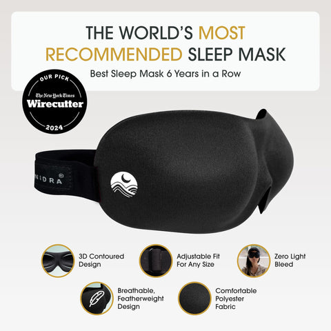 Nidra Sleep Mask, Contoured Blackout Sleeping Mask, for Men & Women - Standard Size, Blue
