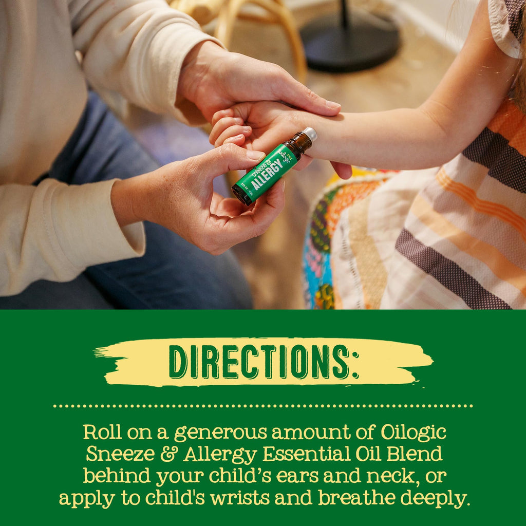 Oilogic Kids Sneeze & Allergy Essential Oil Roll-On - Naturally Comforts Allergy Symptoms with a Blend of 100% Pure Essential Oi