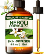 Kukka Neroli Essential Oil for Diffuser Skin - 4 Fl Oz - 100% Pure Natural Neroli Oil, Floral Scent, for Aromatherapy, Candle, B
