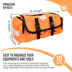 Primacare KB-RO24 Empty First Responder Bag, 15x9x8, Professional Compartment Kit Carrier for Trauma and Emergency Medical Suppl