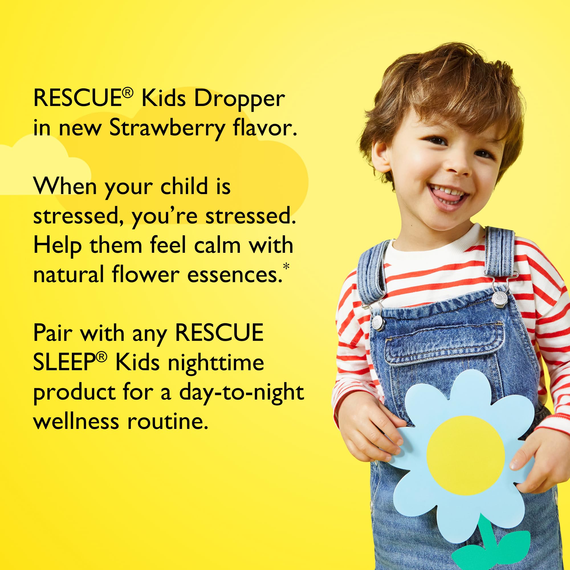 Bach RESCUE Kids Dropper, Natural Strawberry Flavor, Stress Relief for Children, Calming Aid, Homeopathic, Flower Essences, 10mL