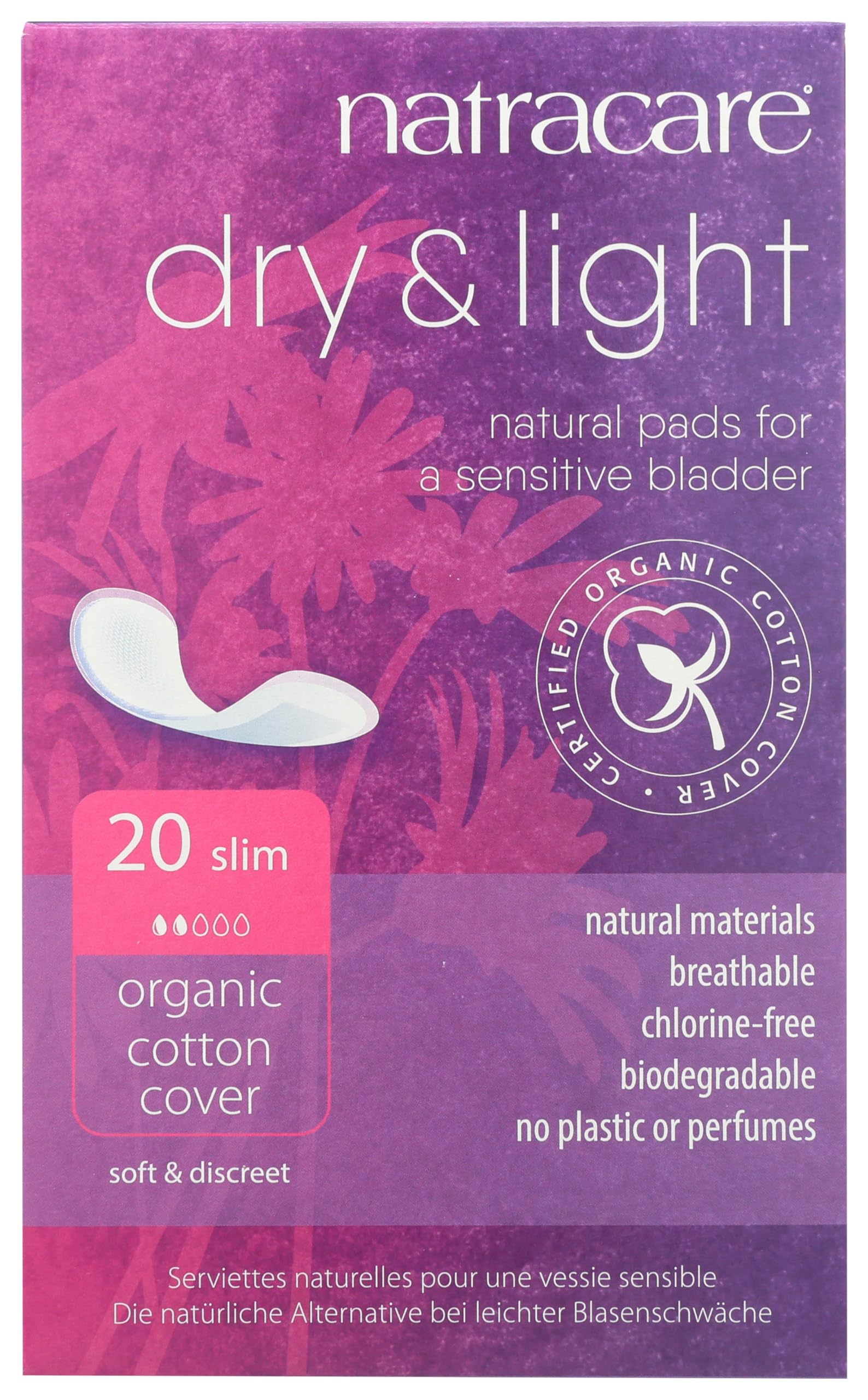 Natracare Dry and Light Individually Wrapped Pads, 20 Count