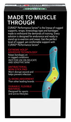 CURAD Performance Series IRONMAN Antibacterial Bandages, Extreme Hold Adhesive Technology, Standard Size Flexible Fabric Bandage