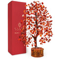 Crystal Tree of Life Carnelian Healing Crystal Trees for Home & Office Decoration, Handmade Crystal Money Bonsai Trees for Posit