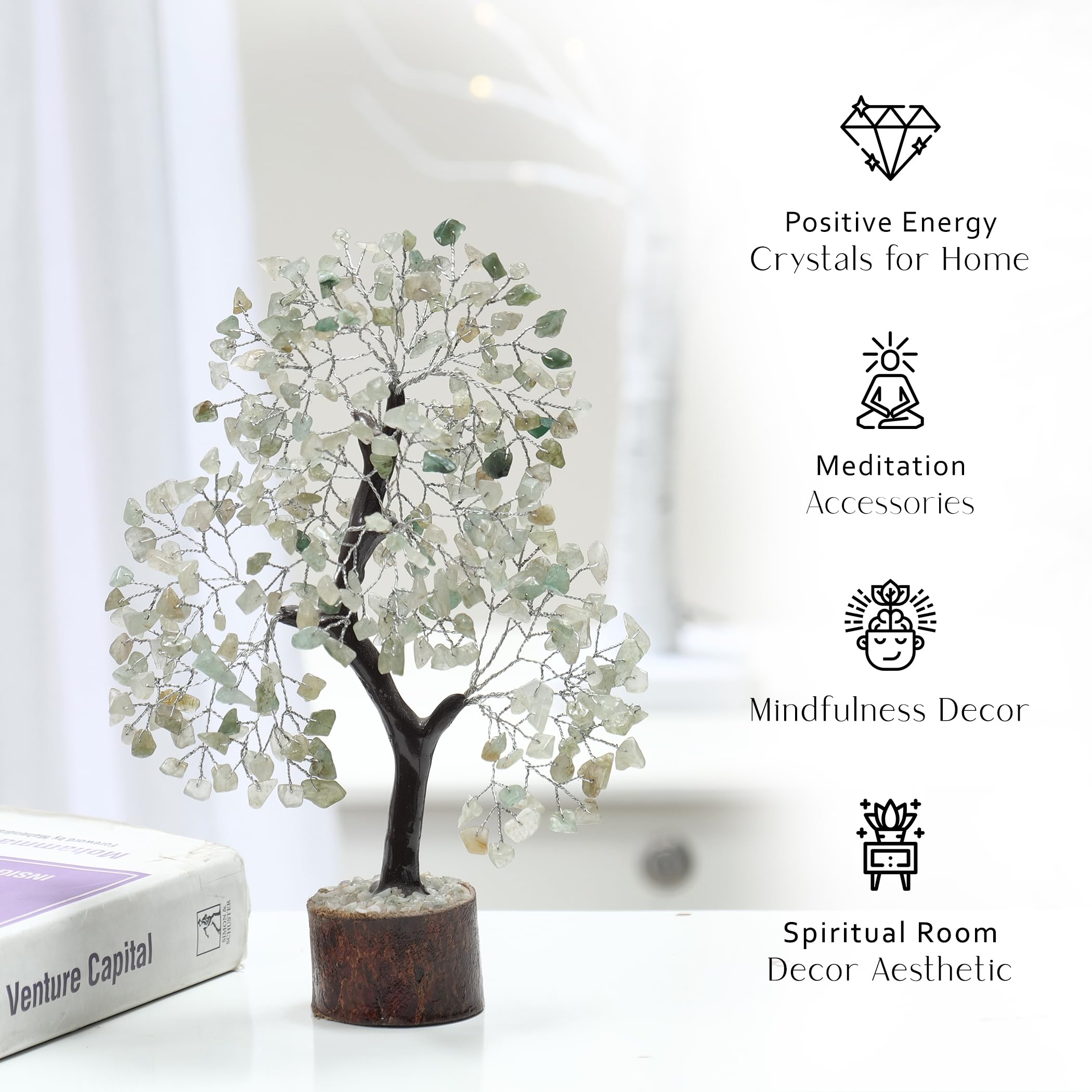 Jade Stone Bonsai Tree, Real Crystals and Healing Stones, Crystal Tree, Jade Tree Decor, Spiritual Gifts for Women, Stone Money