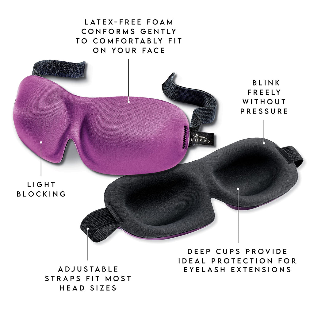 Bucky 40 Blinks No Pressure Solid Eye Mask for Sleep & Travel, Hot Pink, One Size