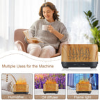 NEWYID Essential Oil Diffuser, 240ml Ultrasonic Flame Oil Diffuser, 3 Mist Mode 4 Timer Up to 12H of Continuous Aroma Waterless