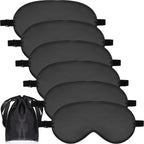 6 Pieces Natural Silk Sleep Mask Soft Eye Mask Adjustable Strap Blindfold Eyeshade Smooth Sleeping Mask Comfortable Sleep Eye Co