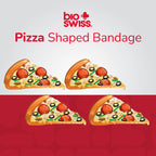 BioSwiss Bandages, Pizza Shaped Self Adhesive Bandages, Latex Free Sterile Wound Care, Fun First Aid Kit Supplies for Kids, 24 C