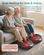 Foot Massager with Heat Compression Kneading Rolling Shiatsu Feet Massager for Plantar Fasciitis Neuropathy, Large Size 14 Remot