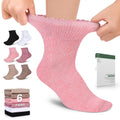 Bulinlulu Womens Diabetic Socks - 6 Pairs Non-Binding Neuropathy Socks for Women 6-9 9-11(Ruffle Group A-L)