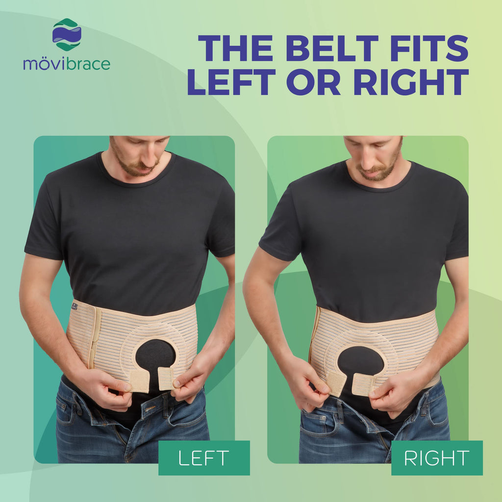 Movibrace Abdominal Ostomy Belt for Post-Operative Care after Colostomy or Ileostomy Surgery Unisex Abdomen (Medium, Beige)