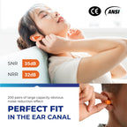 ATERET Earplugs 200 Pairs I 32db Noise Cancelling Soft Disposable Ear Plugs I Safety Hearing Protection for Travel Concert Hunti