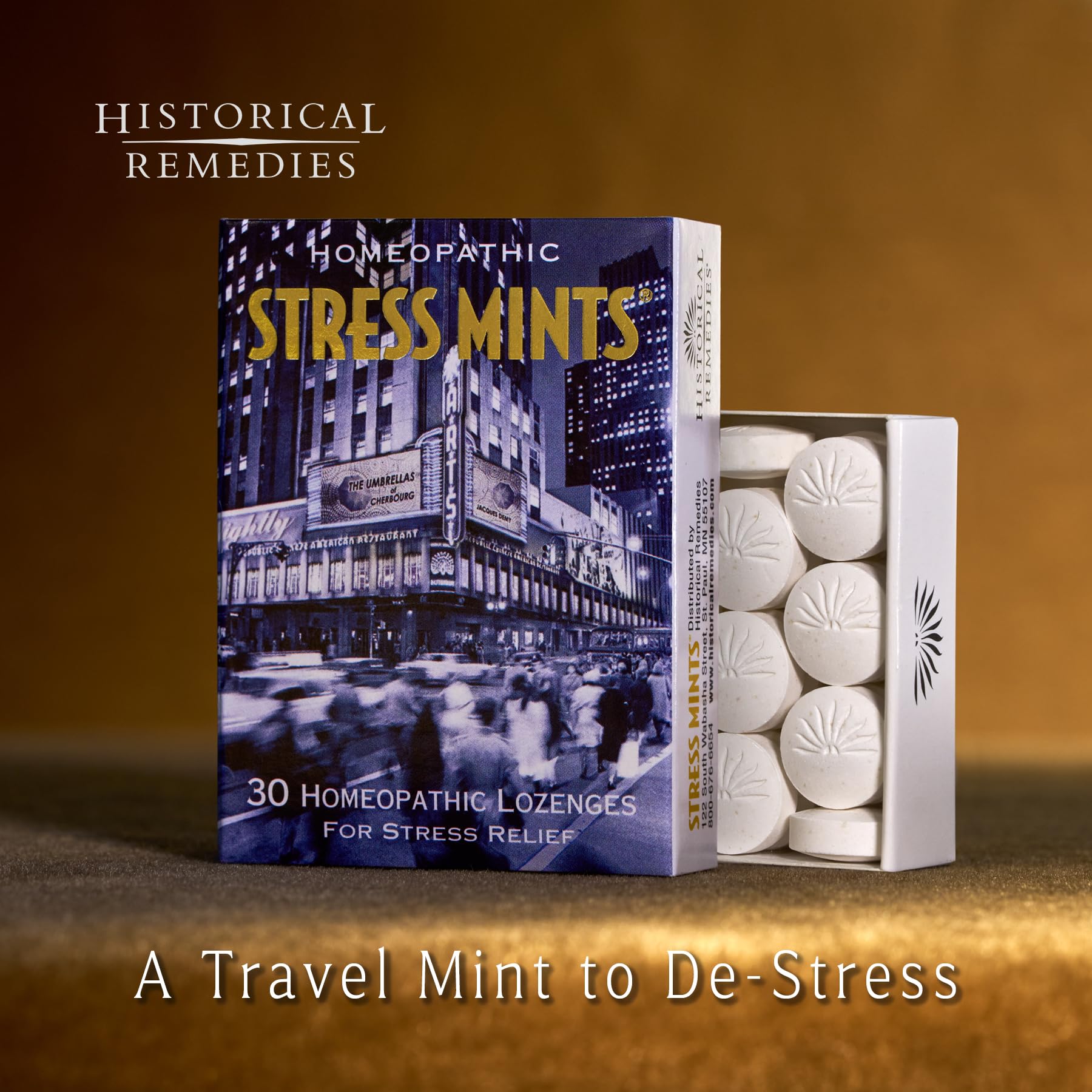 Historical Remedies Stress Mints (6 Pack) | Homeopathic Lozenges to Aid Stress & Digestion, Organic Peppermint Flavor, Vegan & G